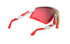Rudy Project Defender - White Gloss - Multilaser Red