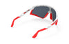 Rudy Project Defender - White Gloss - Multilaser Red