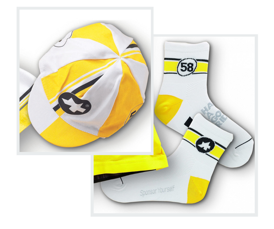 ASSOS SOCK/CAP BUNDLE Yellow 39-42