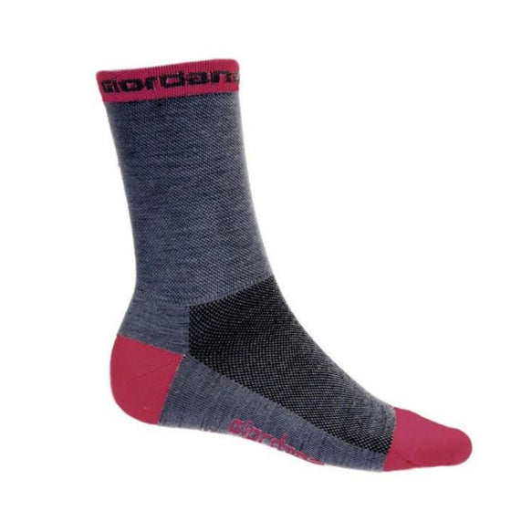 Giordana Merino Wool Sock - Grey/Pink