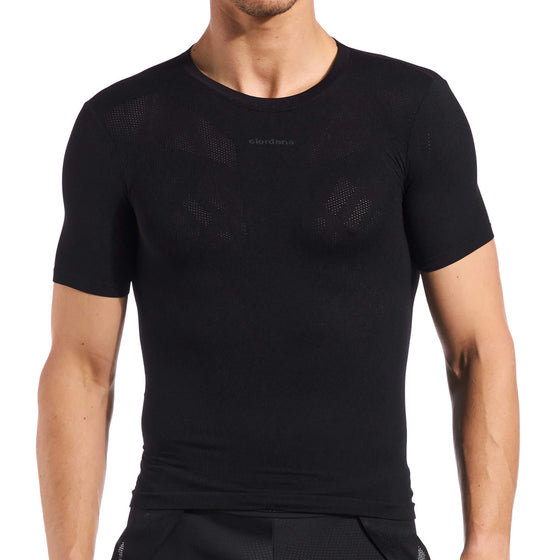 Giordana Lightweight Knitted Short Sleeve Base Layer - Black