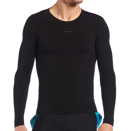 Giordana Midweight Knitted Long Sleeve Base Layer - Black
