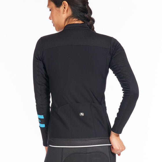 Giordana Womens FRC Pro Thermal Long Sleeve Jersey - Black/Blue
