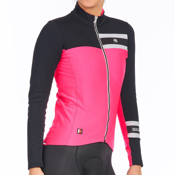 Giordana Womens FRC Pro Thermal Long Sleeve Jersey - Pink/Black